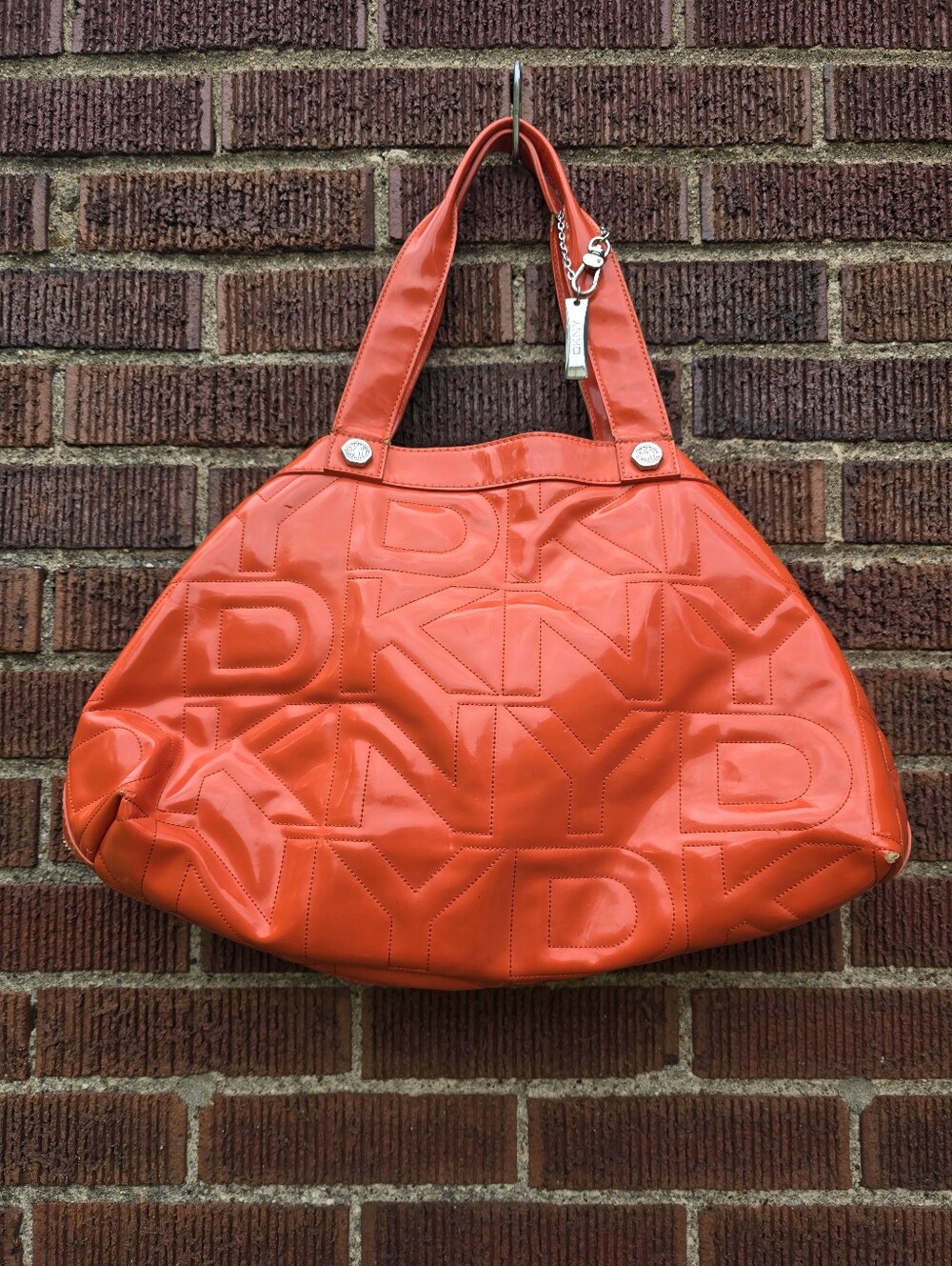 Vintage 1990s DKNY Patent Leather Travel Bag